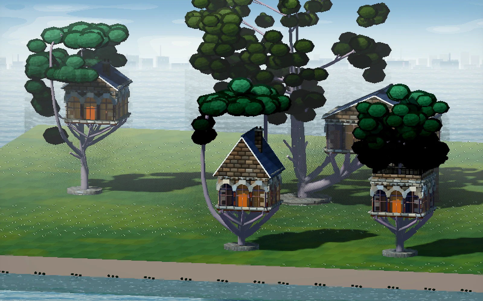 A house in the branches: a development capture from PixelPunk.