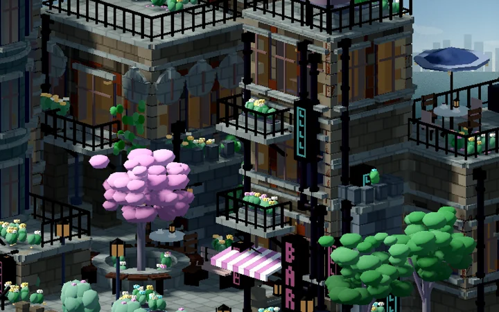 The city is in the details: a capture from the PixelPunk development archive.