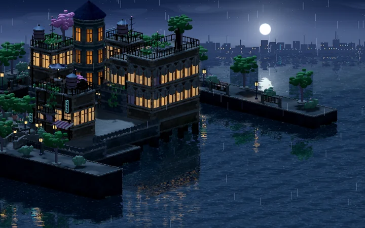Teaching the night to glow: a capture from the PixelPunk development archive.
